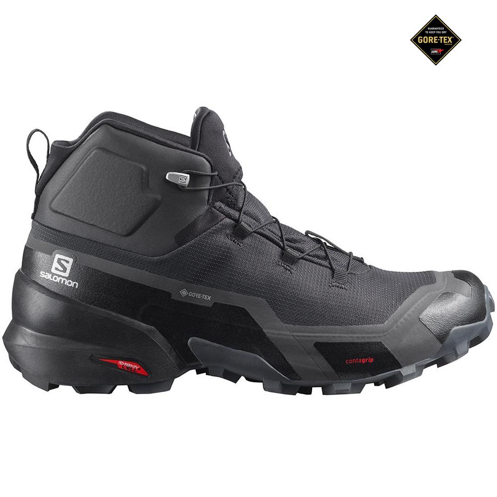 Salomon Singapore Mens Hiking Boots - CROSS HIKE MID GORE-TEX Black | 76254-WYIU